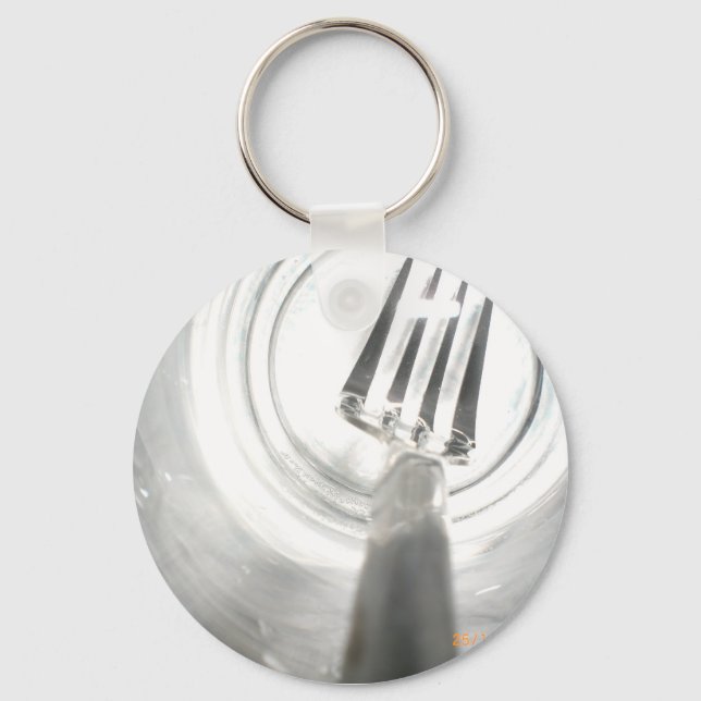 fork in glass key ring (Front)