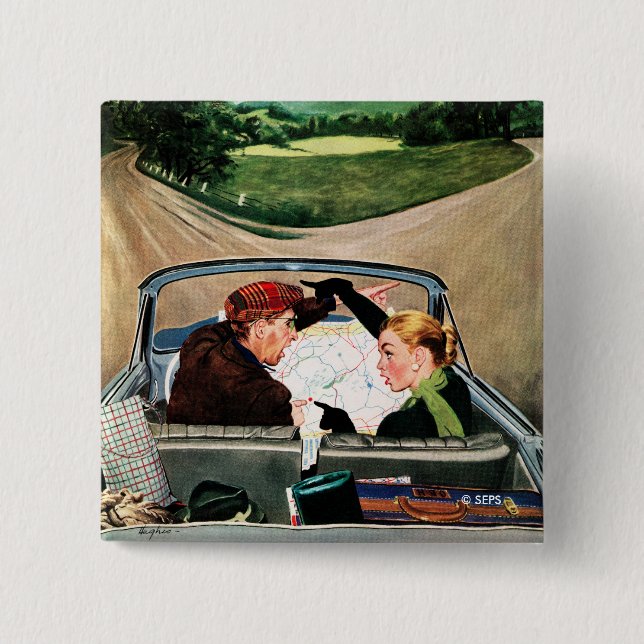 Fork in the Road 15 Cm Square Badge (Front)