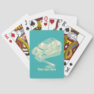 Fork in the road car accident playing cards