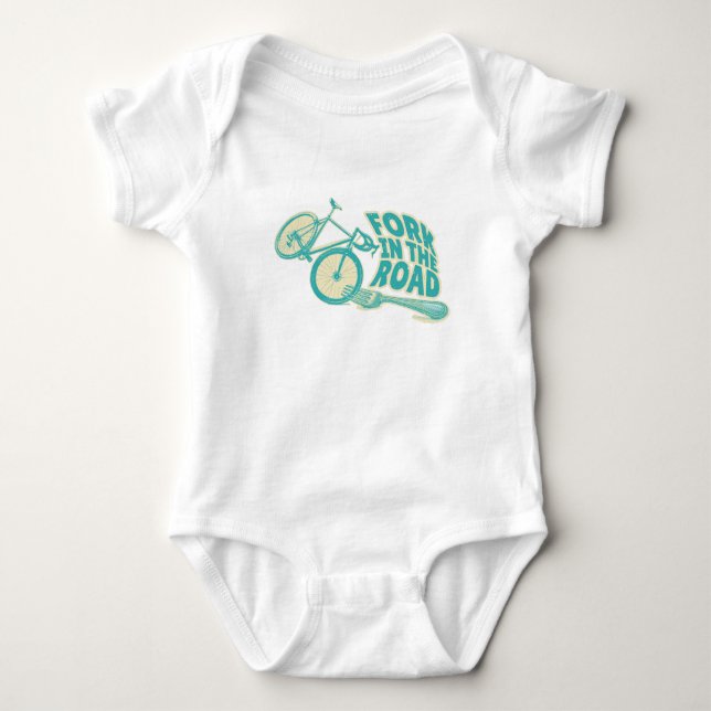 Fork in the road Funny bicycle Baby Bodysuit (Front)