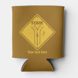 Fork in the road funny traffic sign can cooler