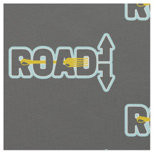 Fork in the road typographic text art fabric
