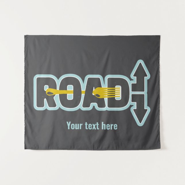 Fork in the road typographic text art tapestry (Front (Horizontal))