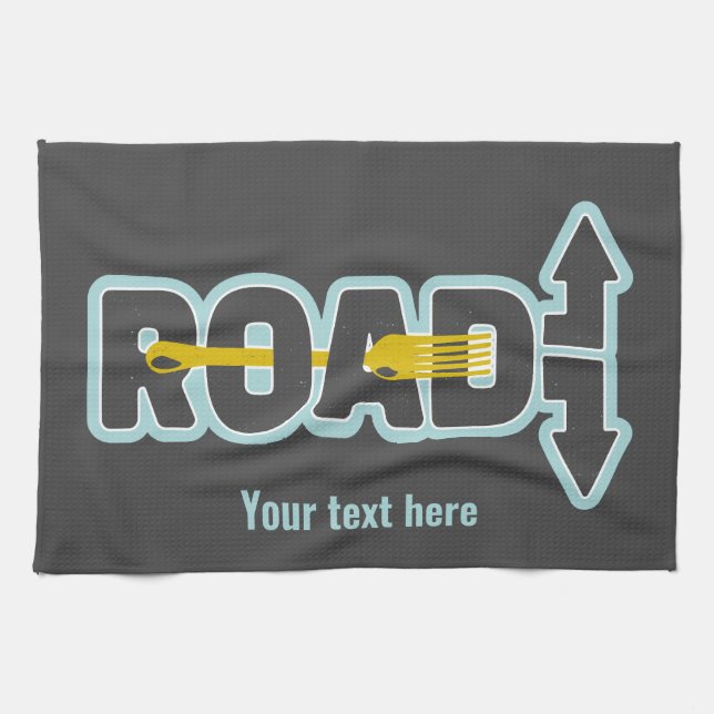 Fork in the road typographic text art tea towel (Horizontal)