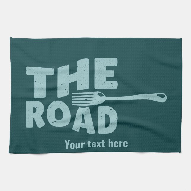 Fork in the road typography tea towel (Horizontal)