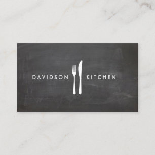 Fork & Knife Logo 3 for Chef, Foodie, Restaurant Business Card