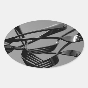 Fork Levitation Oval Sticker
