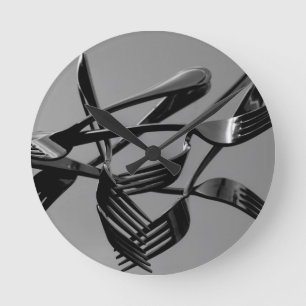 Fork Levitation Round Clock