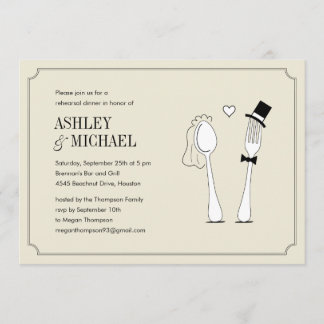 Fork Loves Spoon Rehearsal Dinner Invitations