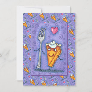 FORK & PUMPKIN PIE, MADE FOR EACH OTHER, ROMANCE CARD