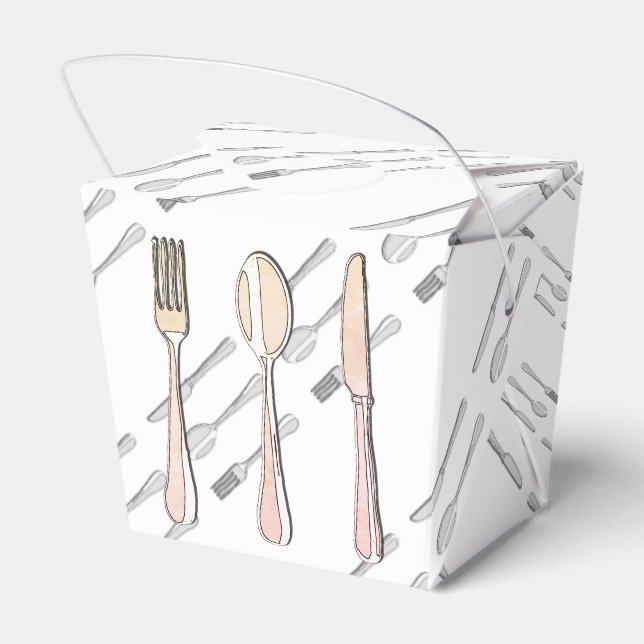 Fork, Spoon, and Knife Favour Box (Back Side)