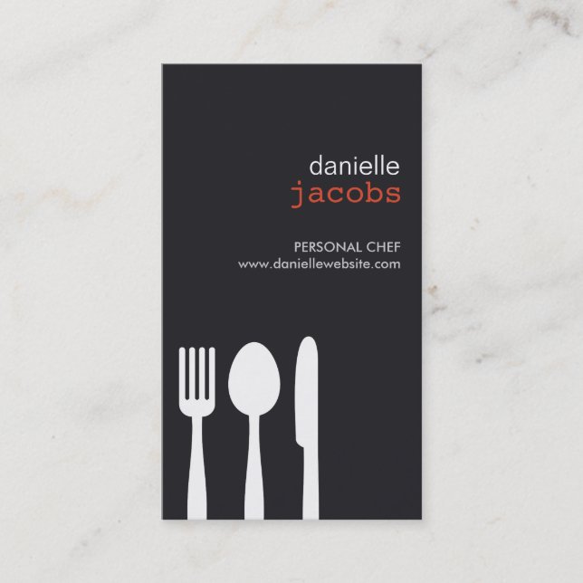 FORK SPOON KNIFE in DARK Business Card (Front)