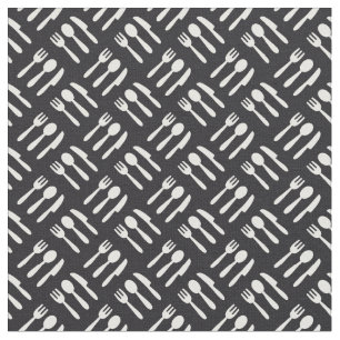Fork spoon knife pattern fabric