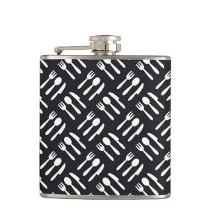 Fork spoon knife pattern hip flask