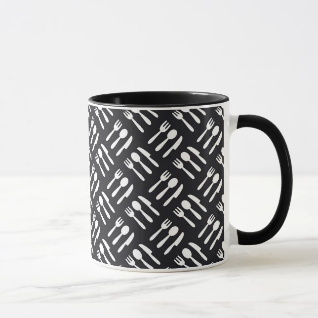 Fork spoon knife pattern mug (Right)