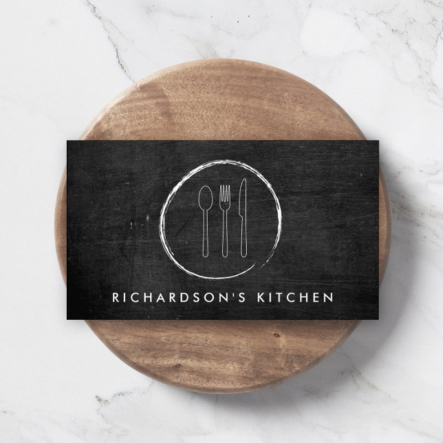 FORK SPOON KNIFE SKETCH LOGO for Catering, Chef... Business Card (Creator Uploaded)