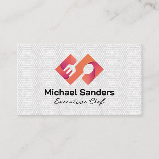 Fork Spoon | Restaurant Logo | Chef Business Card (Front)