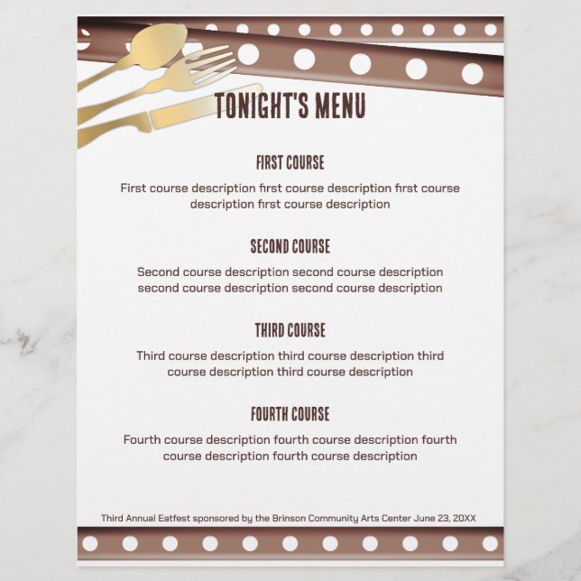 fork stuck tomato spoon knife dining recipe insert (Front)