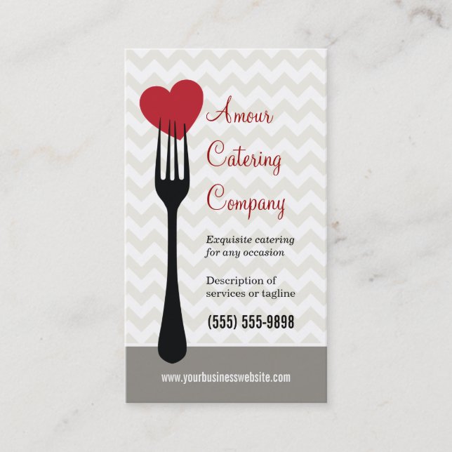 Forked Heart Restaurant/Catering Business Card (Front)