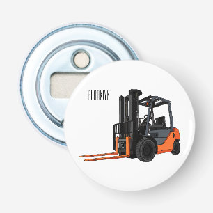 Forklift cartoon illustration bottle opener