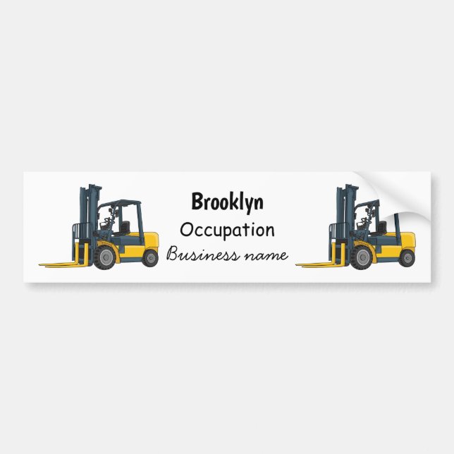 Forklift cartoon illustration bumper sticker (Front)