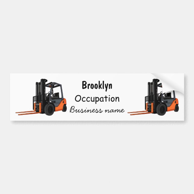 Forklift cartoon illustration bumper sticker (Front)