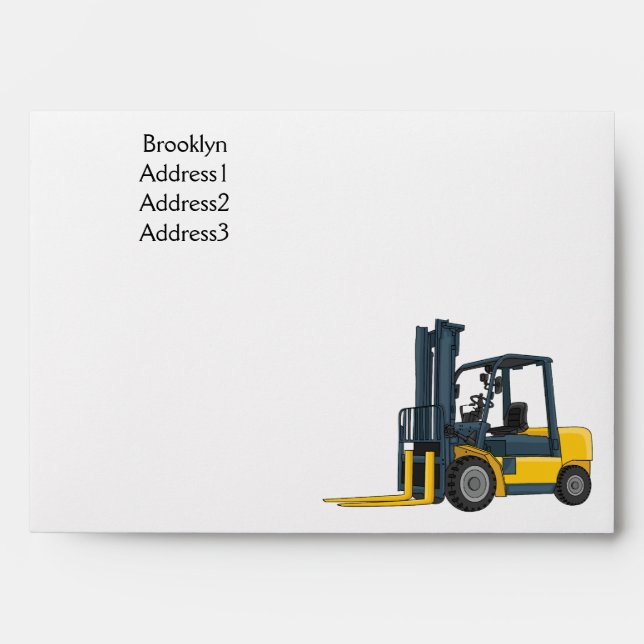 Forklift cartoon illustration envelope (Front)