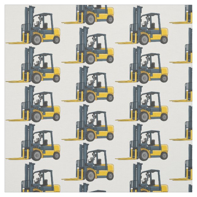 Forklift cartoon illustration fabric (Swatch)