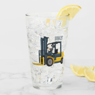 Forklift cartoon illustration glass
