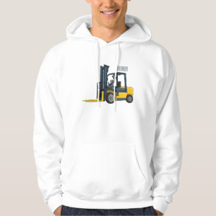 Forklift cartoon illustration  hoodie