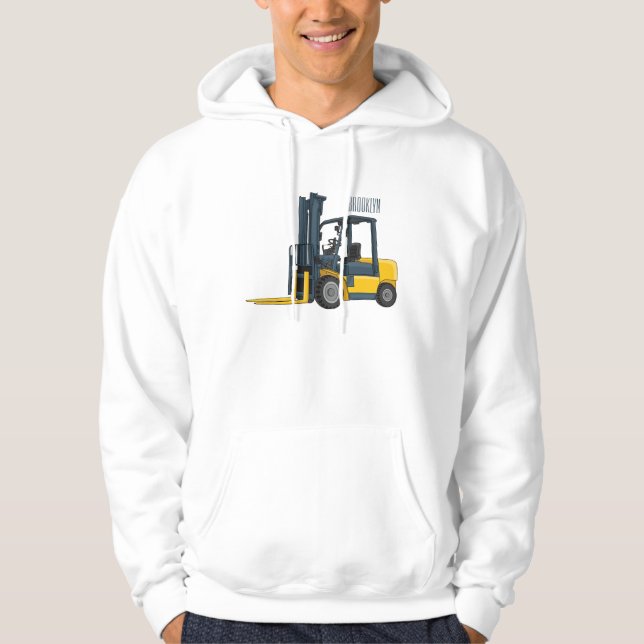 Forklift cartoon illustration  hoodie (Front)
