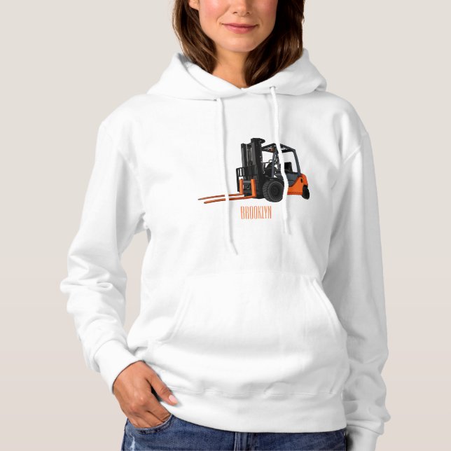 Forklift cartoon illustration hoodie (Front)