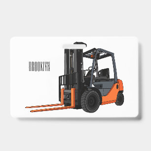 Forklift cartoon illustration ID badge