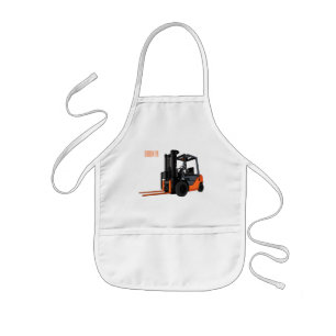 Forklift cartoon illustration kids apron