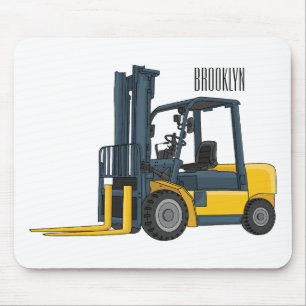 Forklift cartoon illustration mouse pad