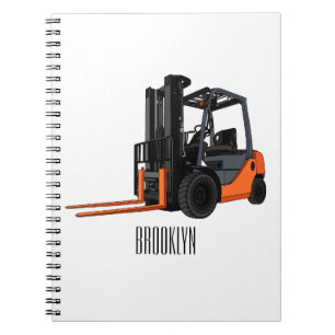 Forklift cartoon illustration notebook