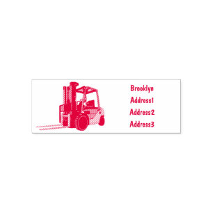 Forklift cartoon illustration self-inking stamp