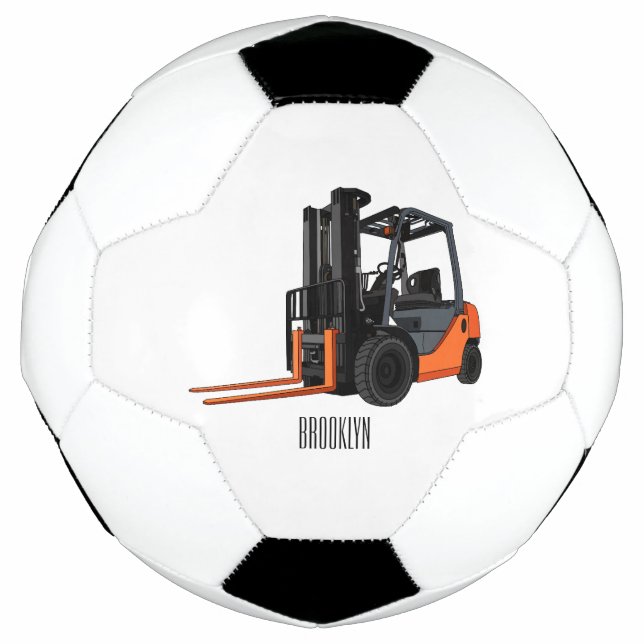 Forklift cartoon illustration soccer ball (Front)