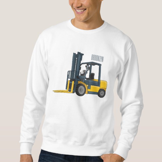 Forklift cartoon illustration  sweatshirt (Front)