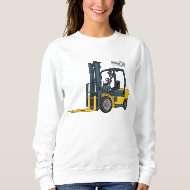 Forklift cartoon illustration  sweatshirt (Front)