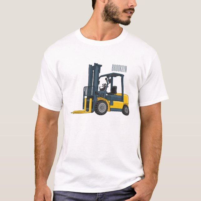 Forklift cartoon illustration T-Shirt (Front)