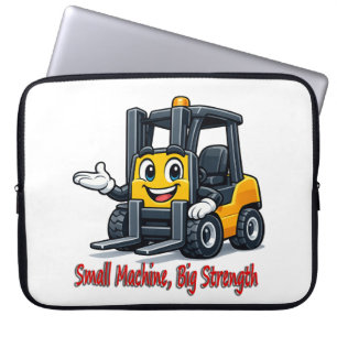 Forklift Cartoon Mascot Laptop Sleeve