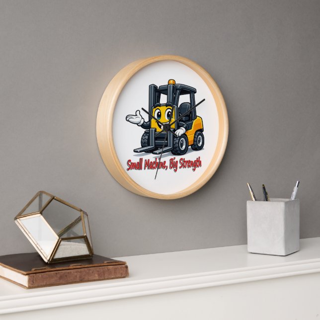 Forklift Cartoon Wall Clock Warehouse Gift (Office)