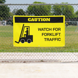 Forklift Caution Custom Banner