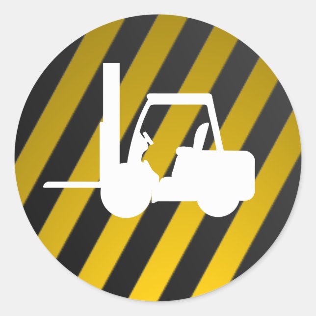 forklift  classic round sticker (Front)