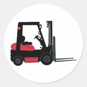 Forklift Classic Round Sticker
