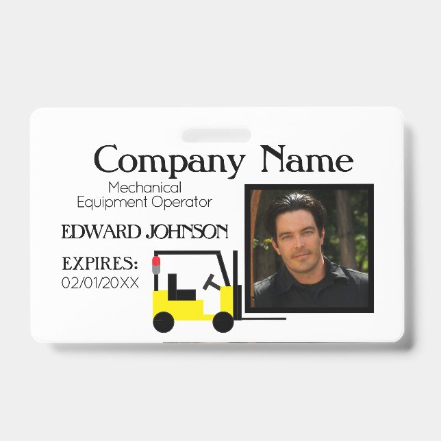 Forklift Company Employee 2 ID Badge (Front)
