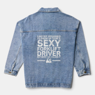 Forklift Driver Funny Denim Jacket