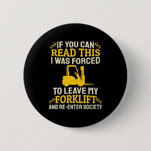Forklift Driver Job - Forklifter Warehouse Forklif 6 Cm Round Badge