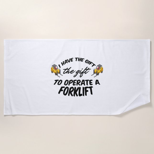 Forklift Gift Beach Towel (Front)